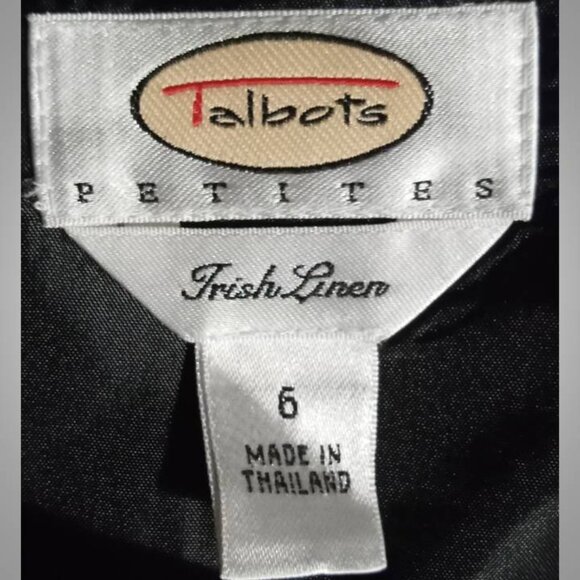 Talbots Petites  black linen dress size  6 - Picture 4 of 5